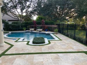 Pool deck paver Installation